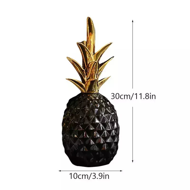 Figurine Ananas Céramique Luxe | Ivo - Designix Statuette Noir