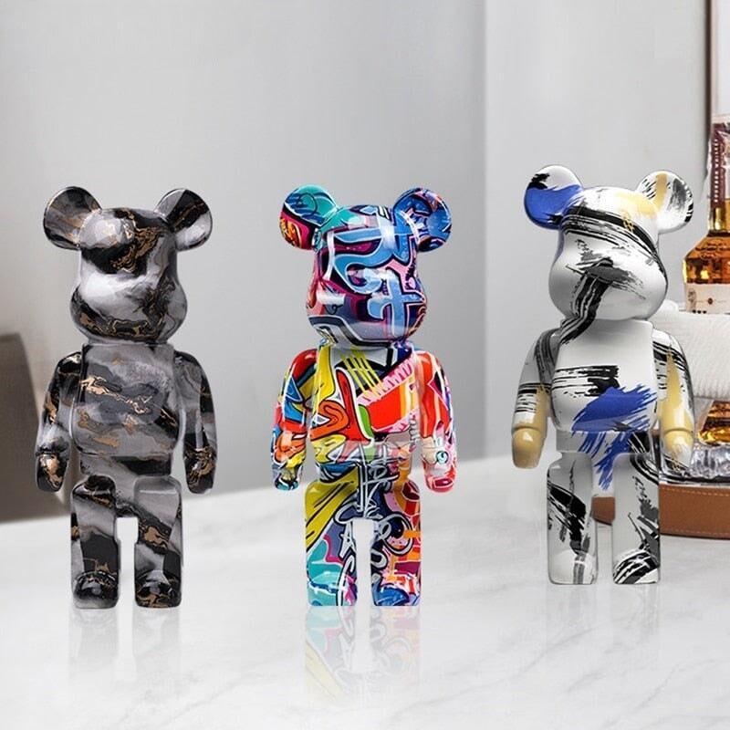 Figurine d'ours graffiti Décoration d'intérieur Statue d'animal Stockage Jarre à argent | Designix - Amazon - https://designix.fr/