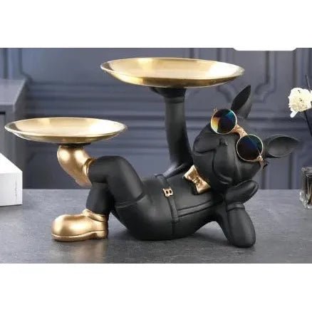 Figurines Animales Bulldog Résine | Yola - Designix Vide poche Noir