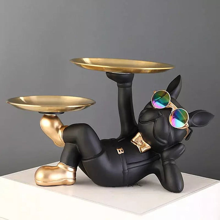 Figurines Animales Bulldog Résine | Yola - Designix Vide poche Rose