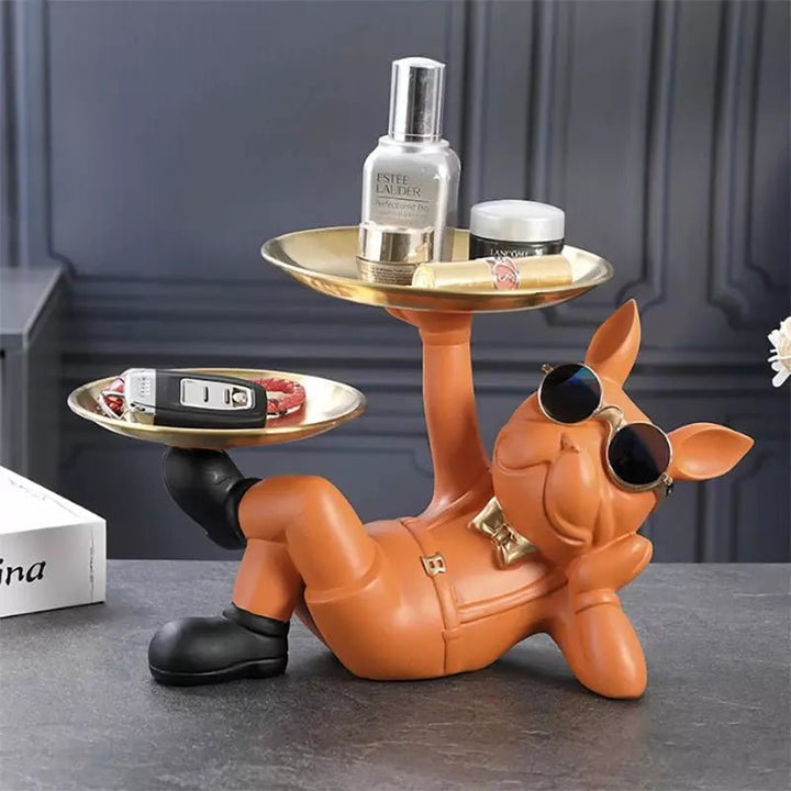 Figurines Animales Bulldog Résine | Yola - Designix Vide poche Rose