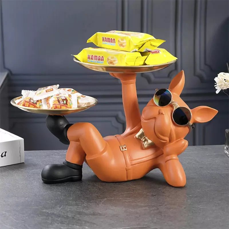 Figurines Animales Bulldog Résine | Yola - Designix Vide poche Rose