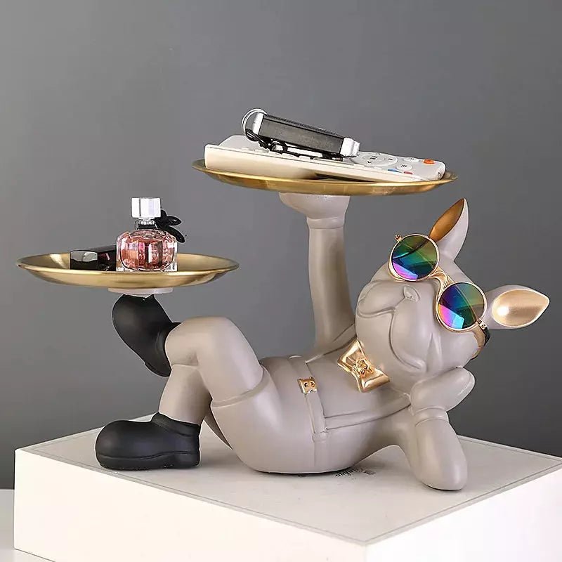 Figurines Animales Bulldog Résine | Yola - Designix Vide poche Rose