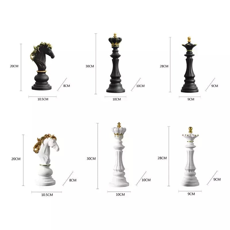 Figurines Échecs Résine Modernes | Kano - Designix Statuette Reine Noire