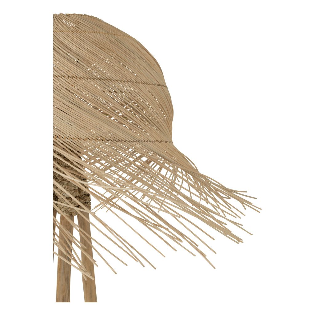 Lampe sur pied en branches de rotin / teck naturel | Designix -     - https://designix.fr