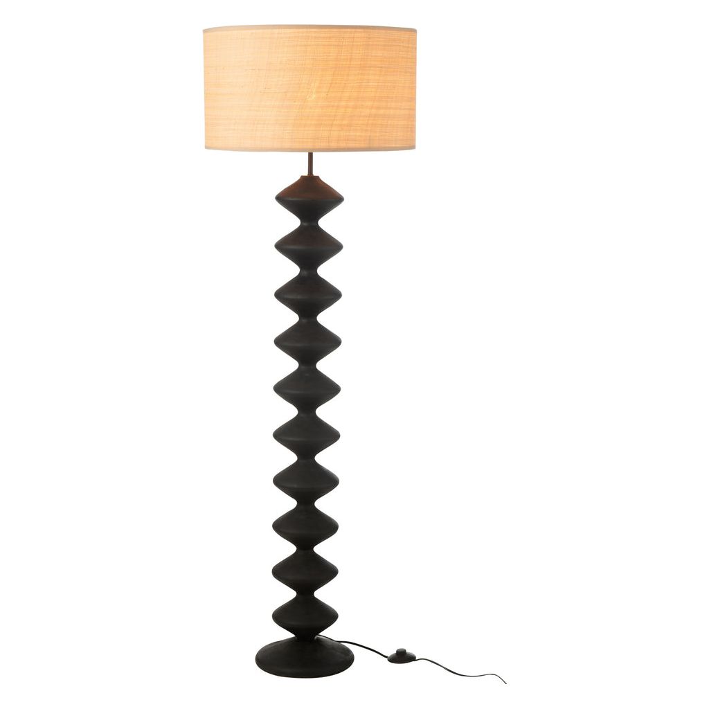 Lampe sur pied Chenille en bois de peuplier noir/naturel | Designix -     - https://designix.fr