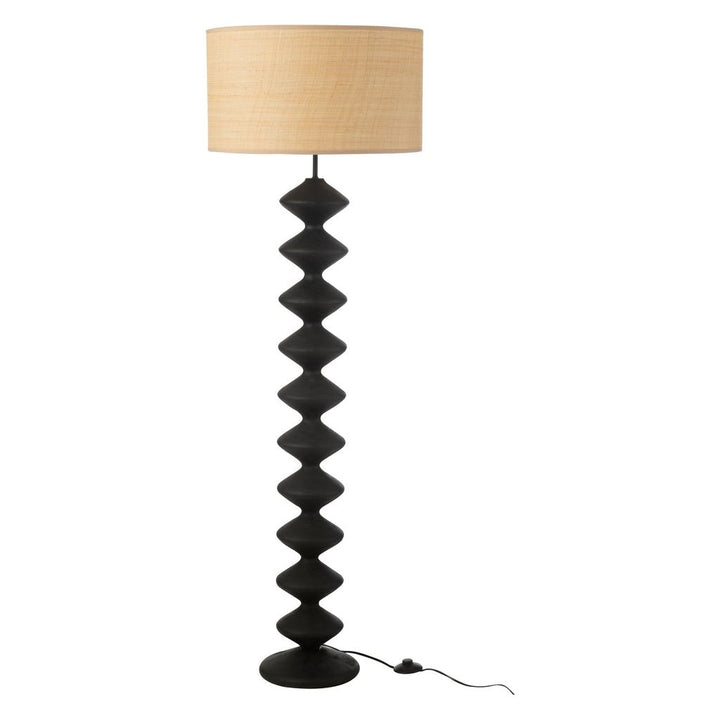 Lampe sur pied Chenille en bois de peuplier noir/naturel | Designix -     - https://designix.fr