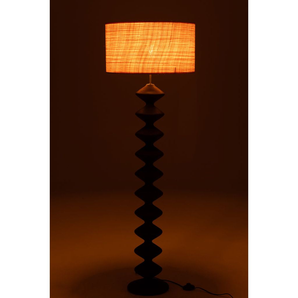 Lampe sur pied Chenille en bois de peuplier noir/naturel | Designix -     - https://designix.fr