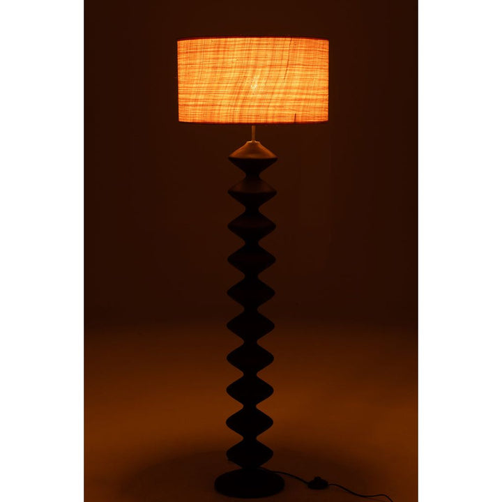 Lampe sur pied Chenille en bois de peuplier noir/naturel | Designix -     - https://designix.fr