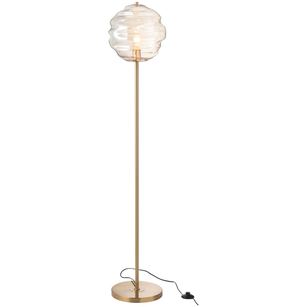 Lampe de sol en verre nid d'abeille cognac | Designix -     - https://designix.fr