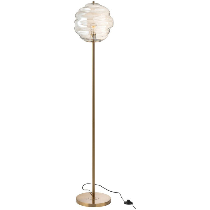 Lampe de sol en verre nid d'abeille cognac | Designix -     - https://designix.fr