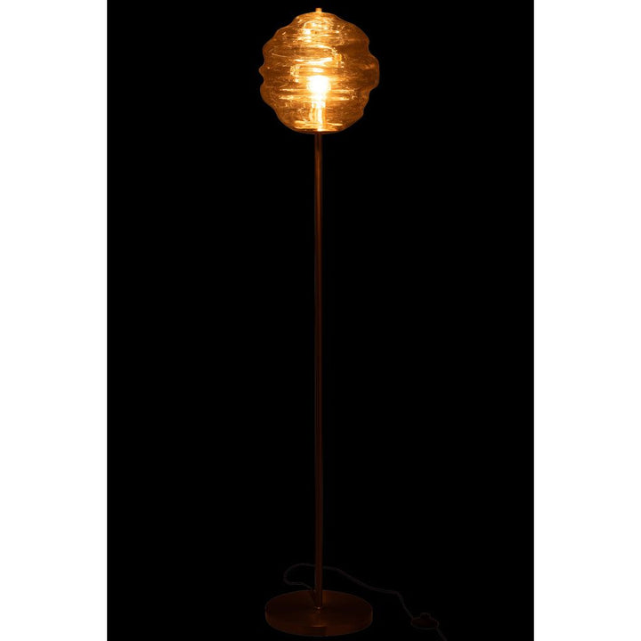 Lampe de sol en verre nid d'abeille cognac | Designix -     - https://designix.fr