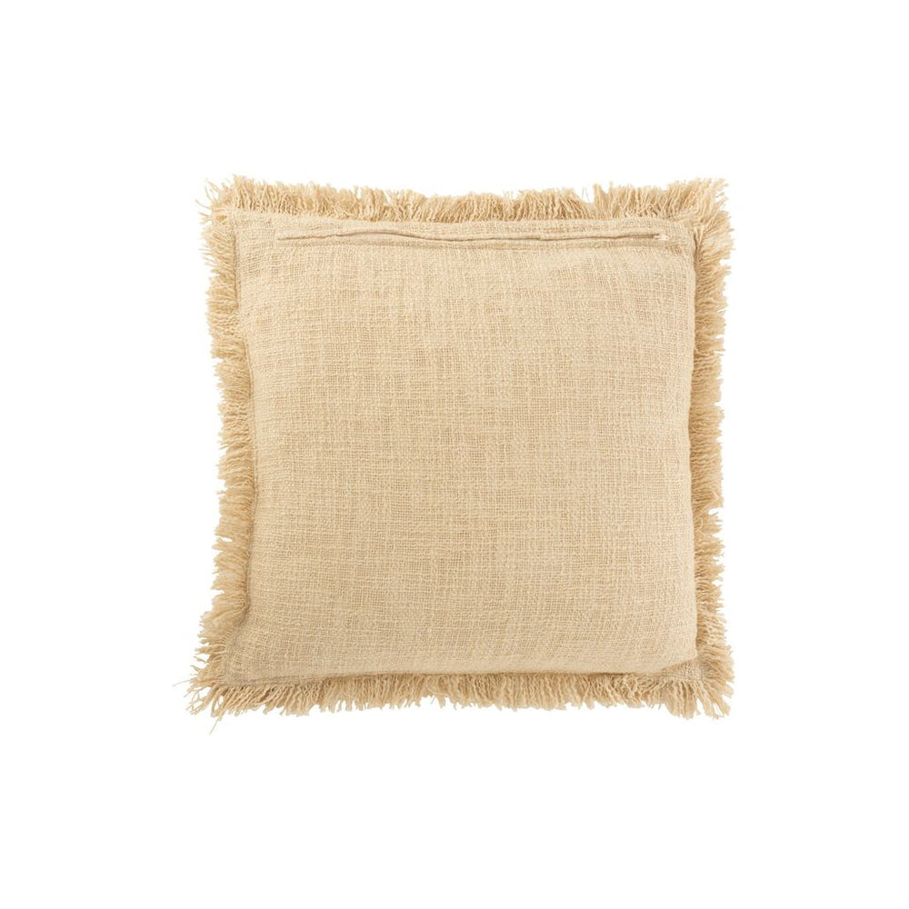 Frange Coussin Velours Beige - Designix