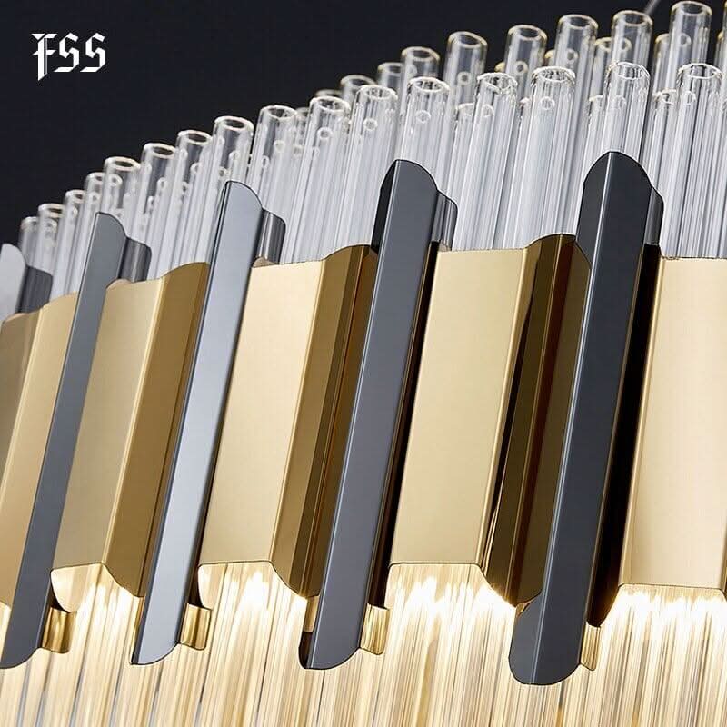 Fss Modern Luxury Rectangular Design Chandelier Lighting LED Lamp AC110V 220V Dinning Room Living Room Hanging Round Lights | Designix - 0 - https://designix.fr/