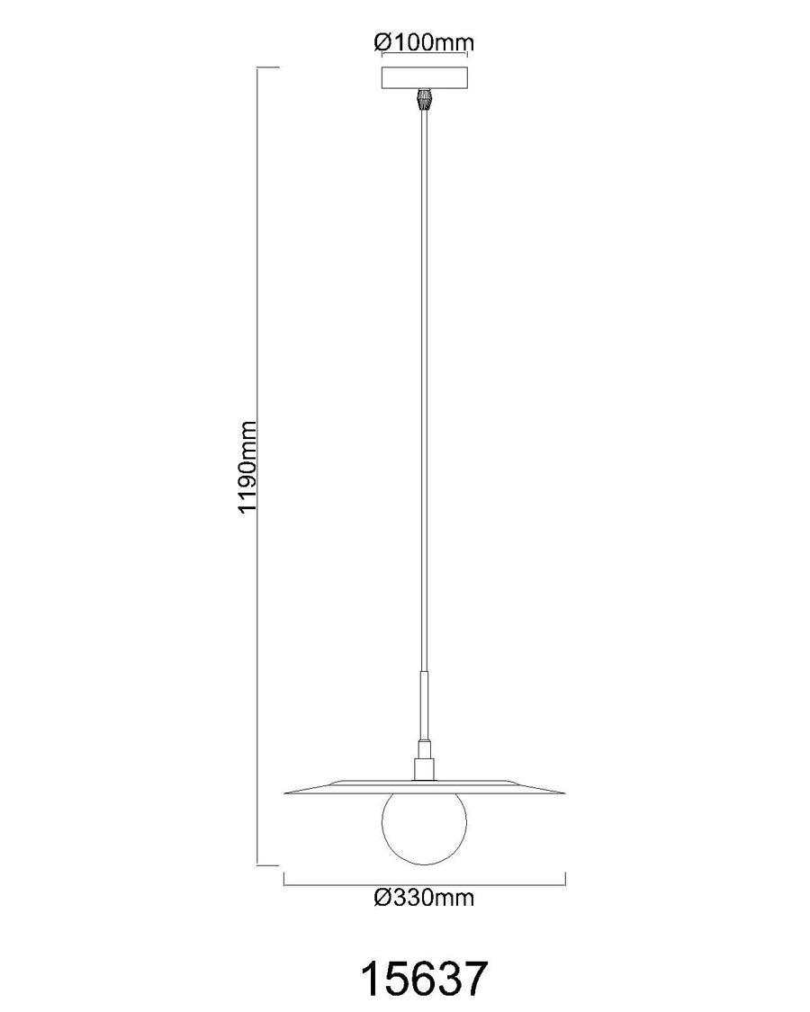 Suspension Riga noire mat, H 120 cm (15637)