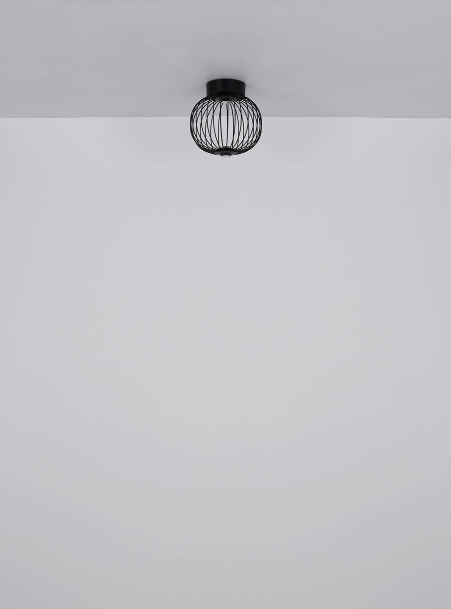 Plafonnier Galway noir mat, Ø 30 cm