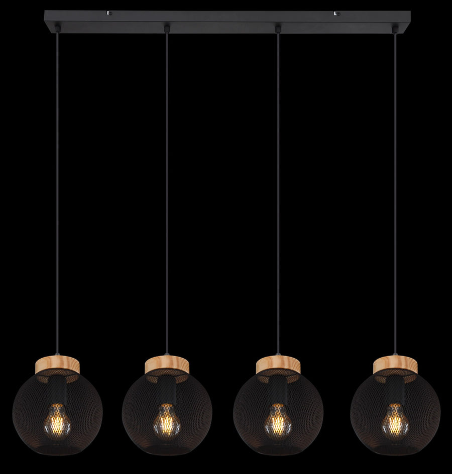 Suspension Pablo noire mat (15663-4H)