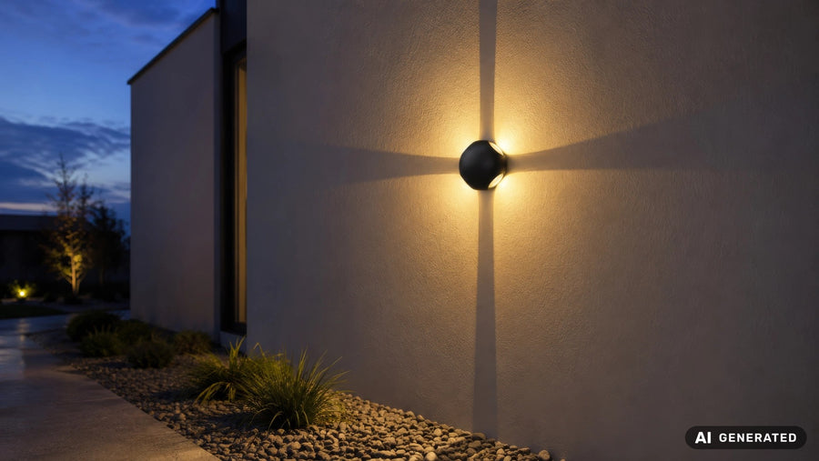 Luminaire extérieur Slice noir mat et aluminium