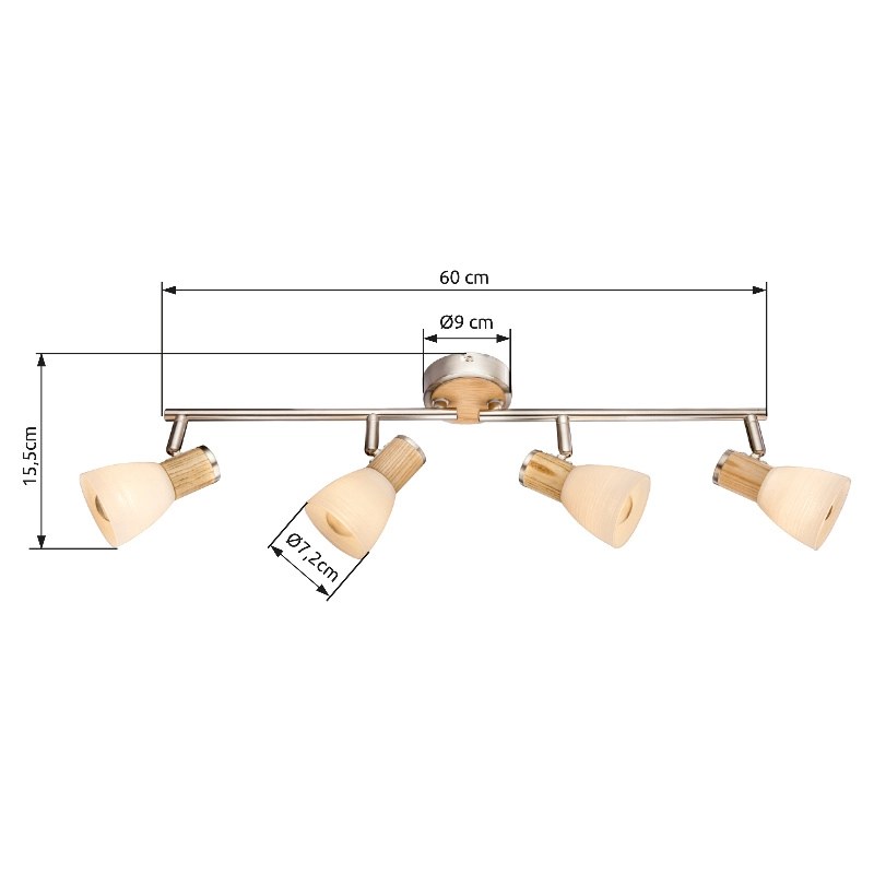 Second schéma technique : mêmes cotes de 60 cm par 15,5 cm et diamètre 9 cm.