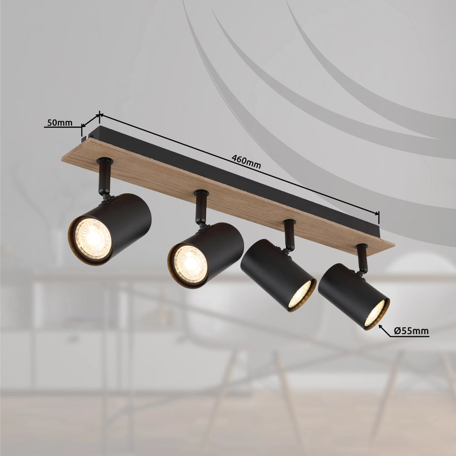 Spot Linca noir mat, H 15,1 cm