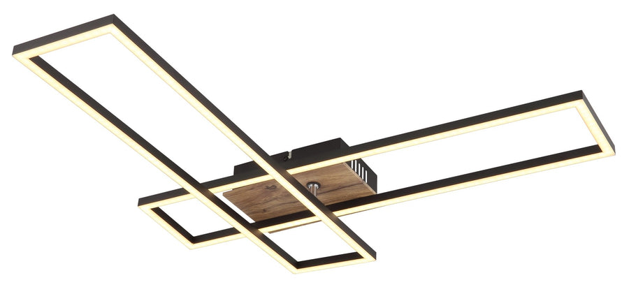Plafonnier Dakari noir mat, L 60 cm