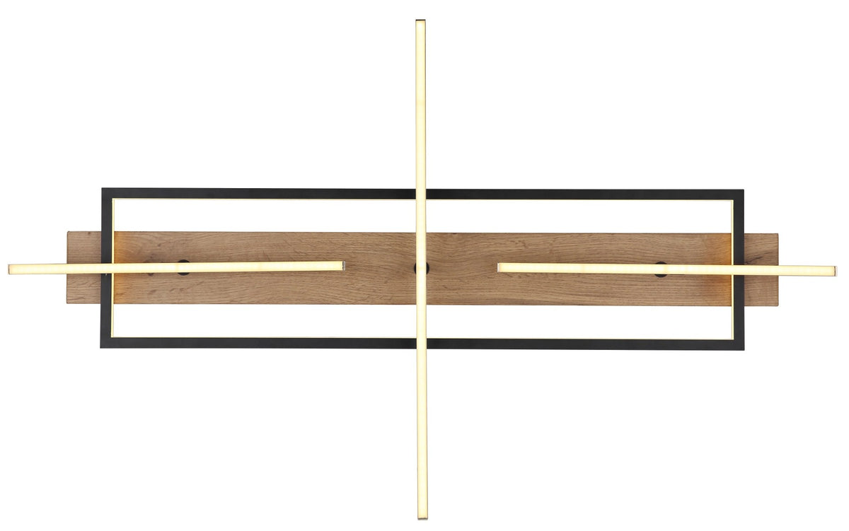Plafonnier Beatrix noir mat, L 60,5 cm