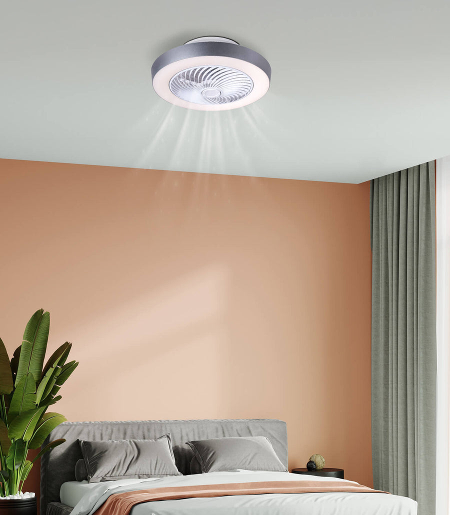 Ventilateur de plafond lumineux Gharra blanc