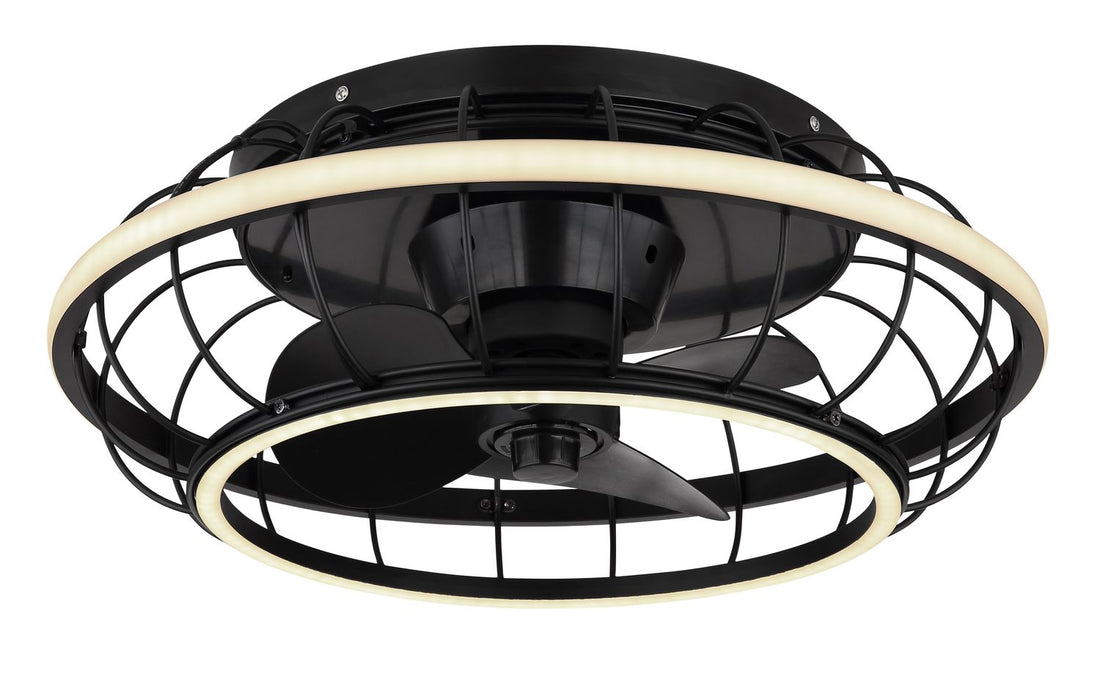 Ventilateur de plafond lumineux Linay noir mat
