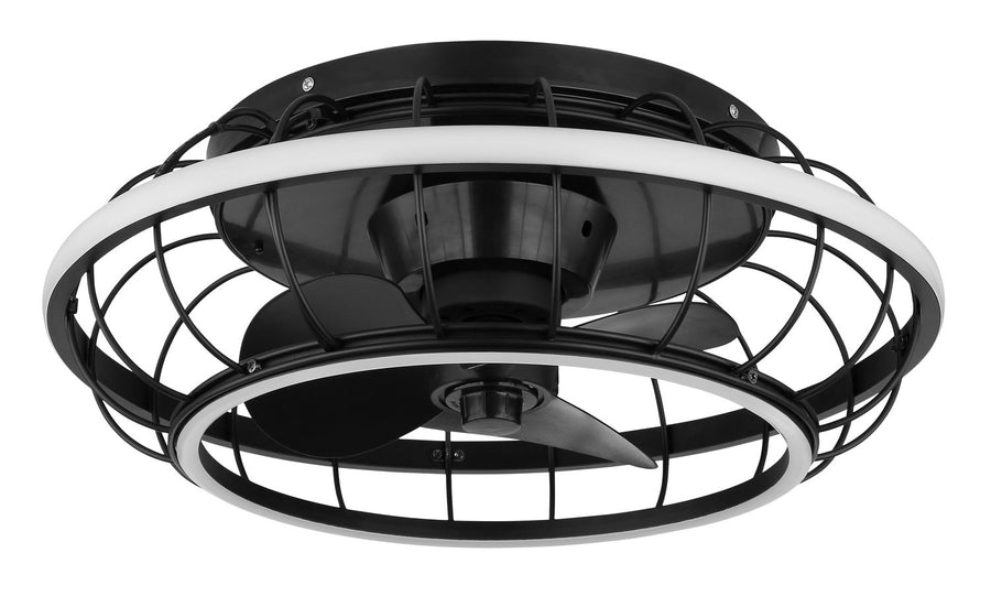 Ventilateur de plafond lumineux Linay noir mat