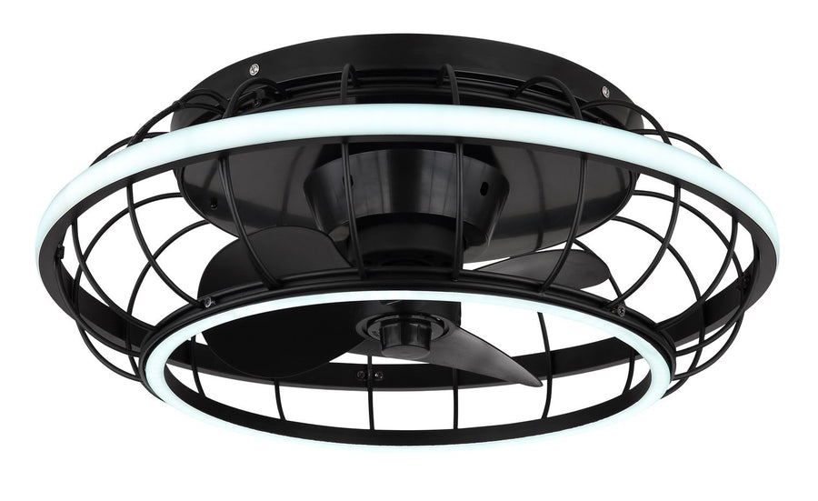 Ventilateur de plafond lumineux Linay noir mat