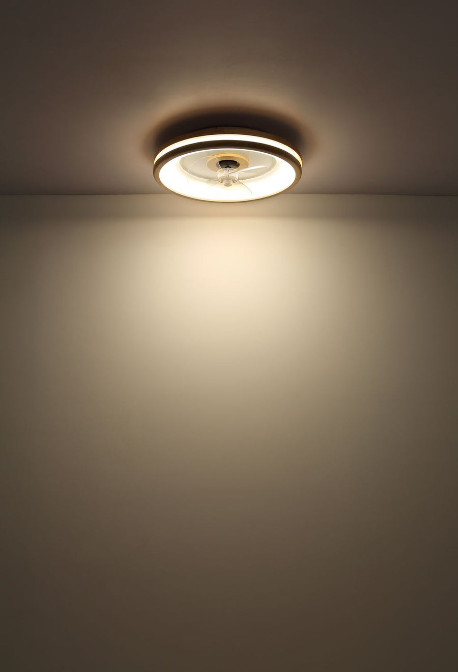 Ventilateur de plafond lumineux Gatian blanc mat