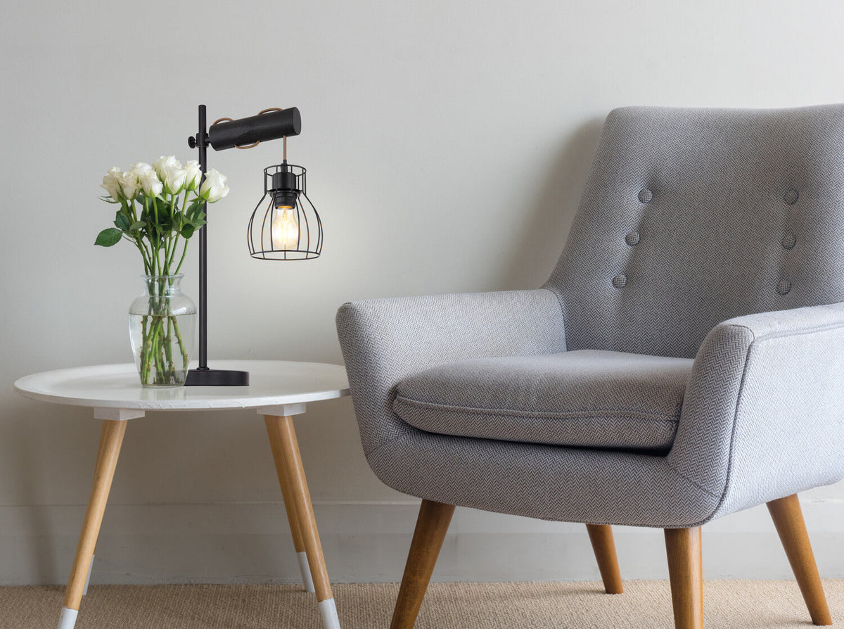 Lampe à poser Mina noire mat