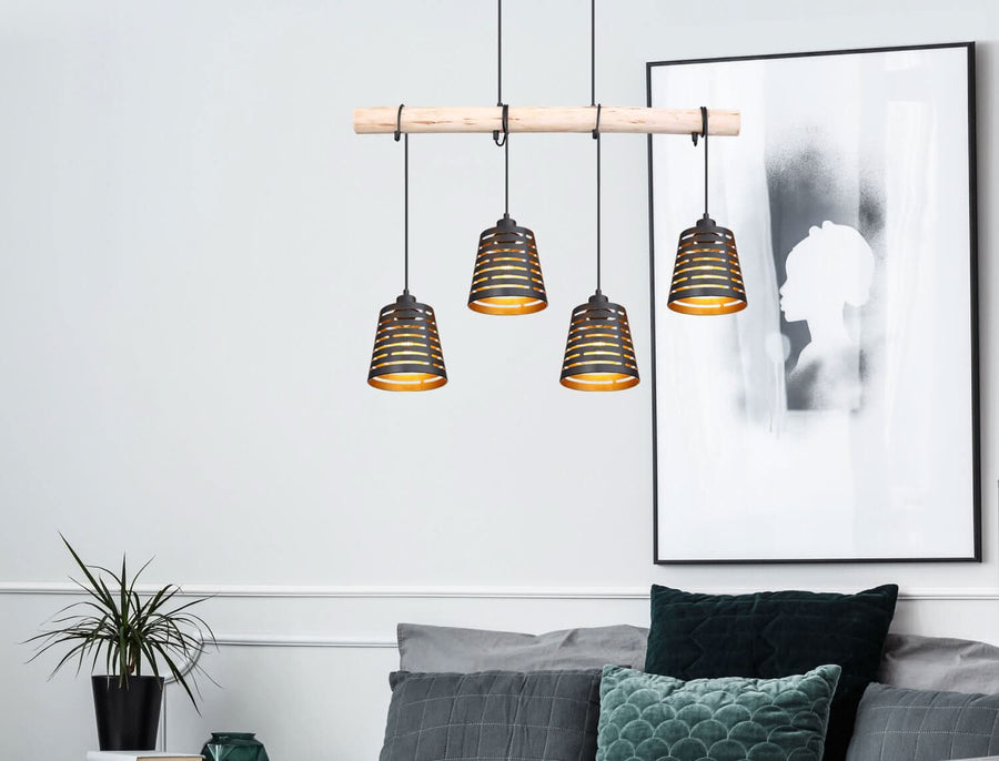 Suspension Ablona noire mat (15451-4H)