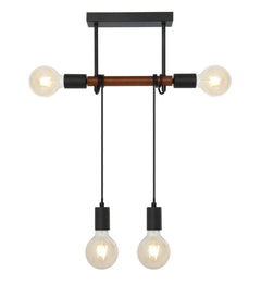 Plafonnier Heinrich noir mat, H 100 cm