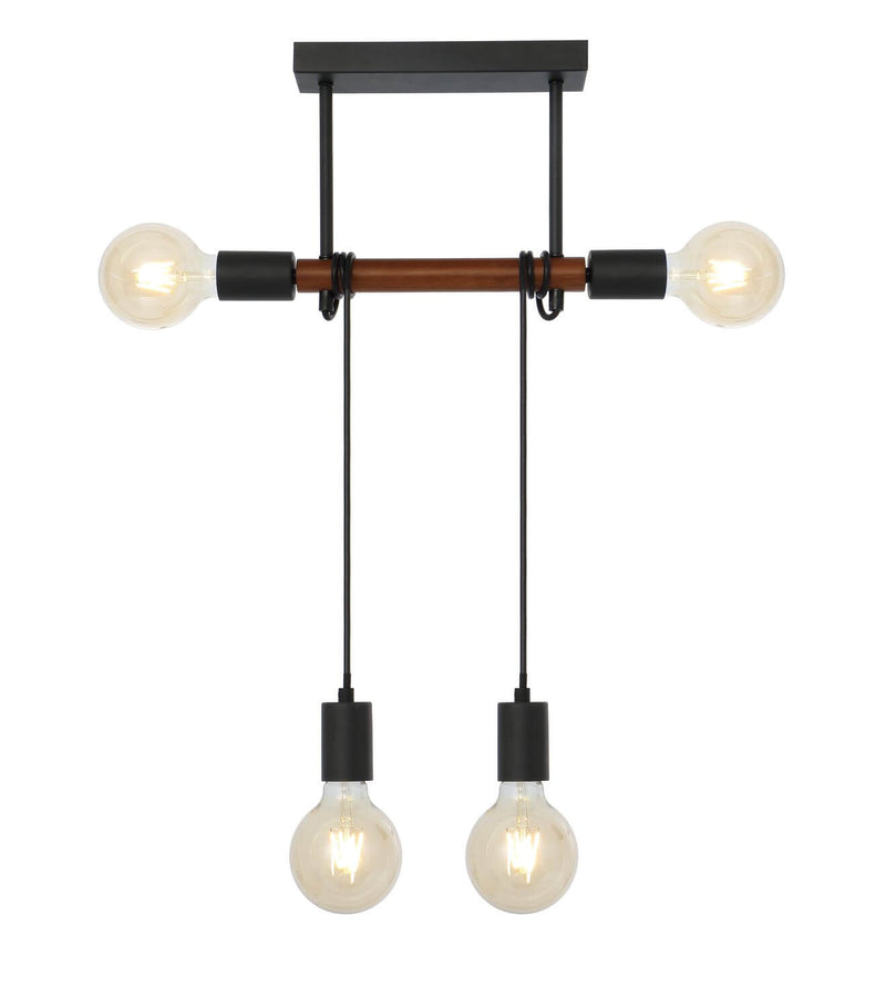 Plafonnier Heinrich noir mat, H 100 cm