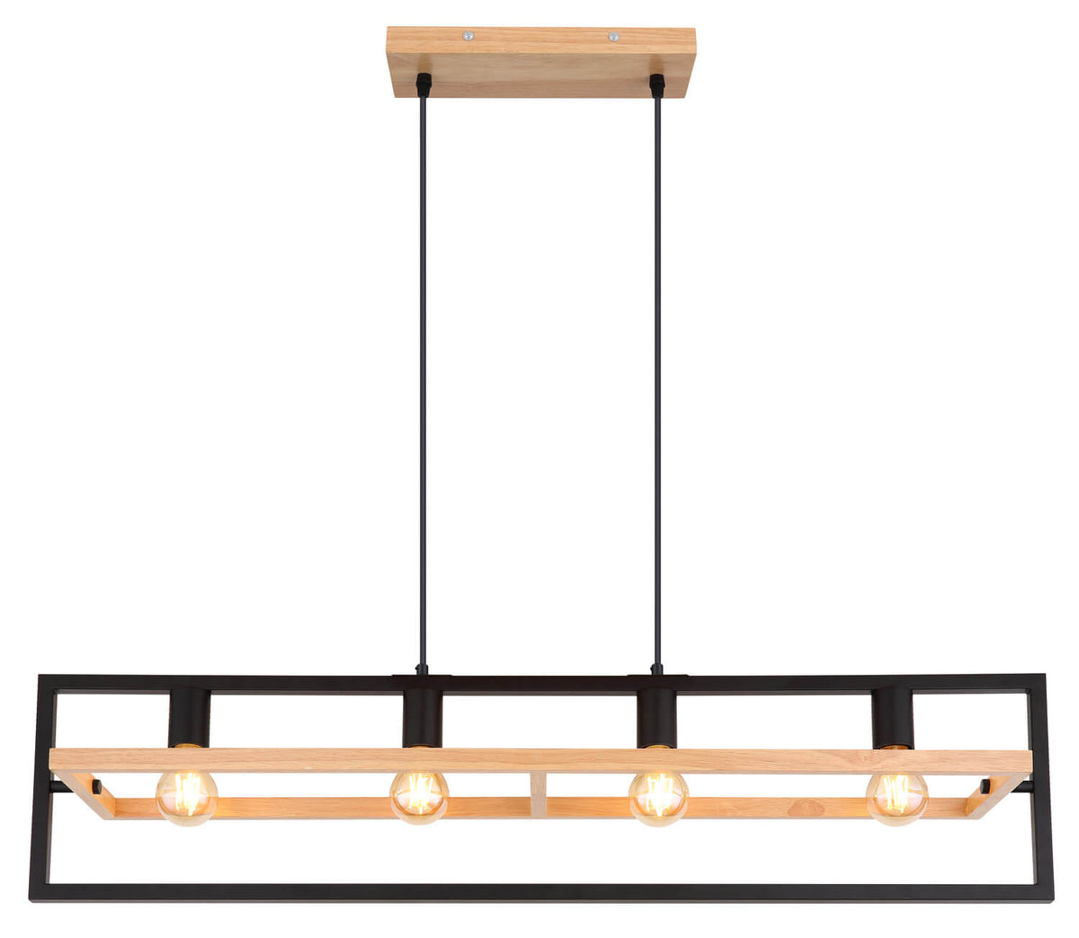 Suspension Erica marron foncé et bois