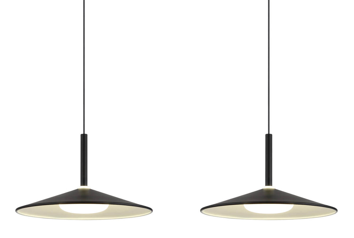 Suspension Lampone noire mat, H 150 cm