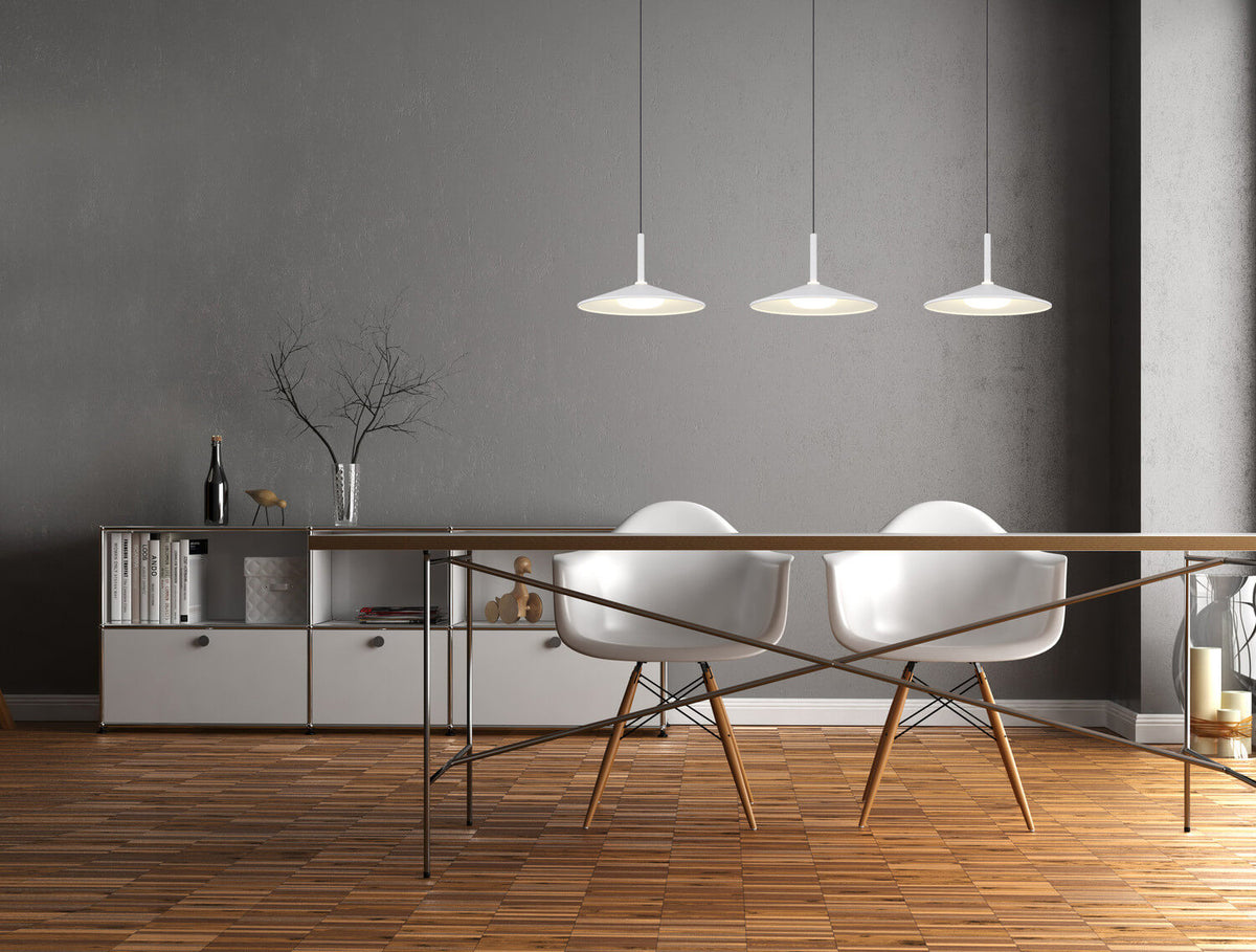 Suspension Lampone blanche mat, H 180 cm
