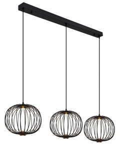 Suspension Galway noire mat (15652-3H)