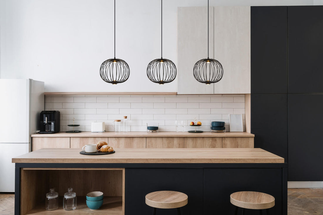 Suspension Galway noire mat (15652-3H)
