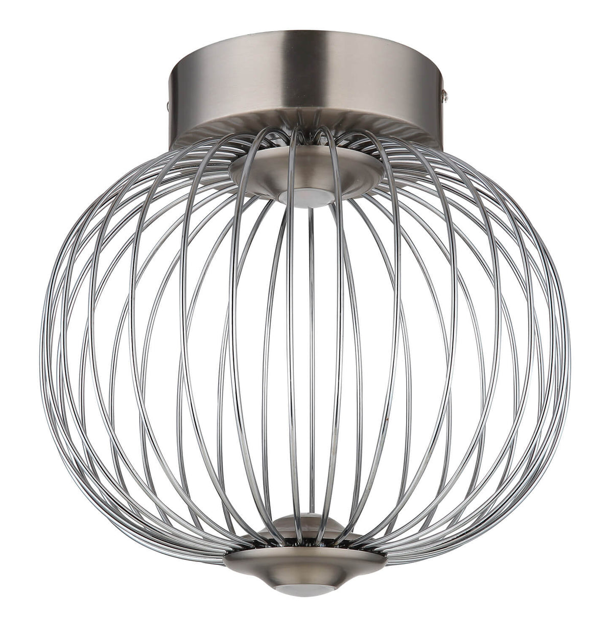 Plafonnier Galway nickel satiné, Ø 30 cm