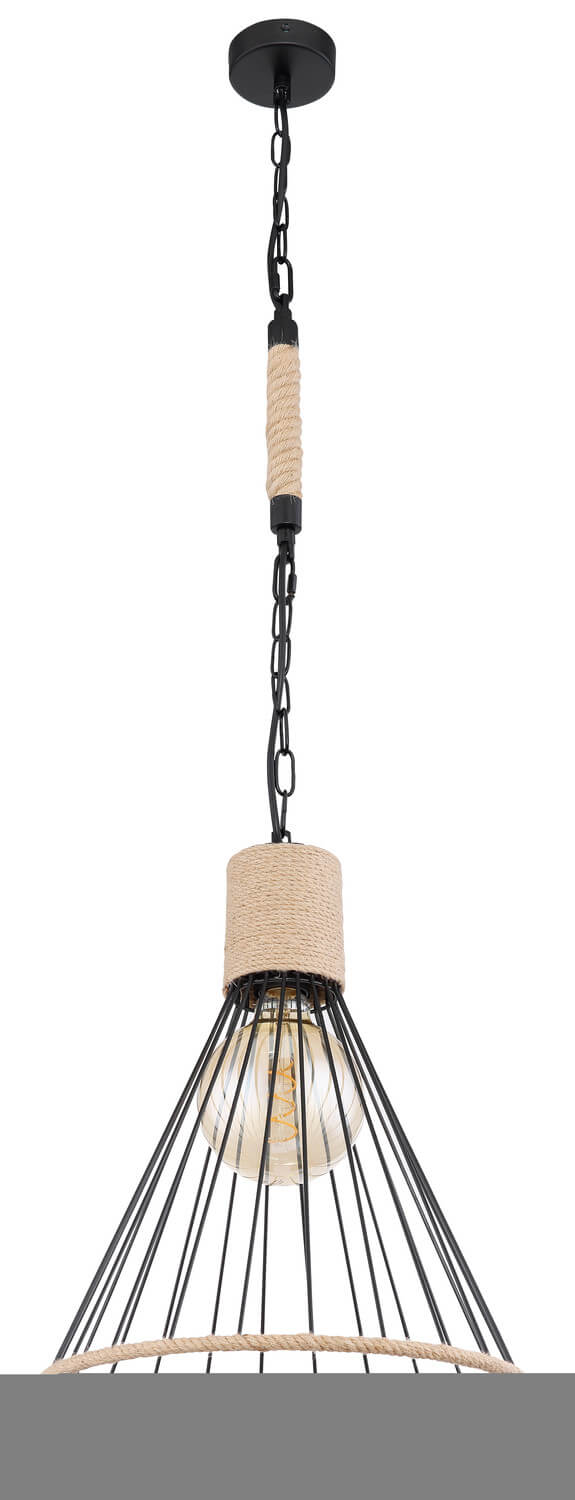 Suspension Halia noire mat, H 140 cm