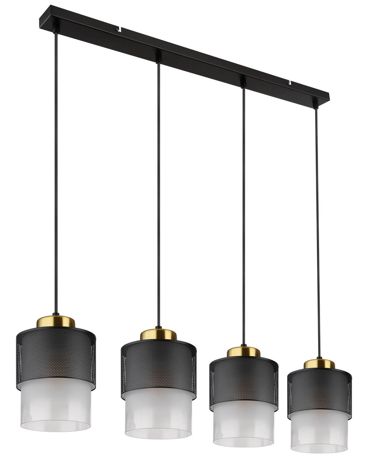 Suspension Olga noire mat (15709-4H)