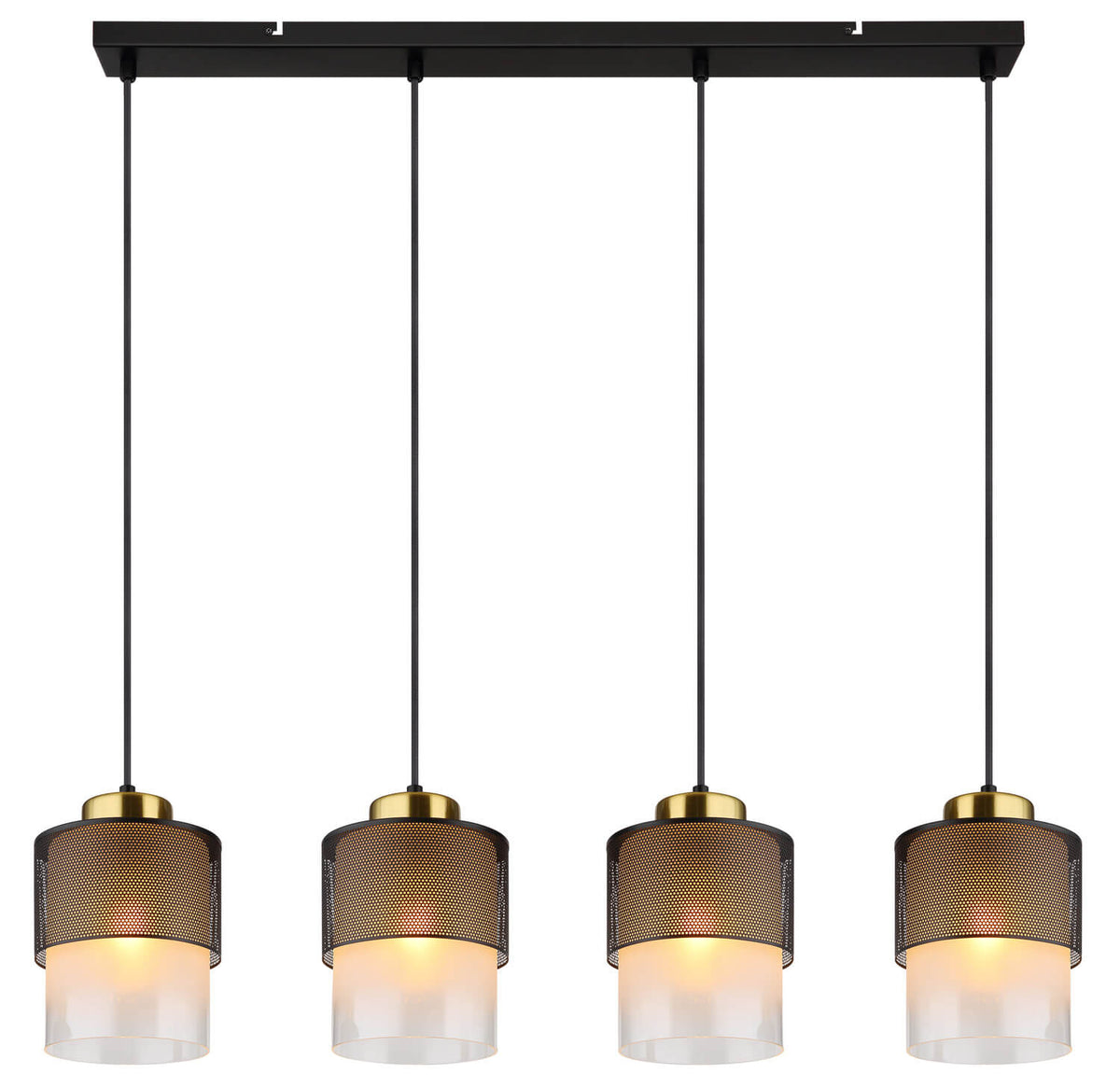 Suspension Olga noire mat (15709-4H)