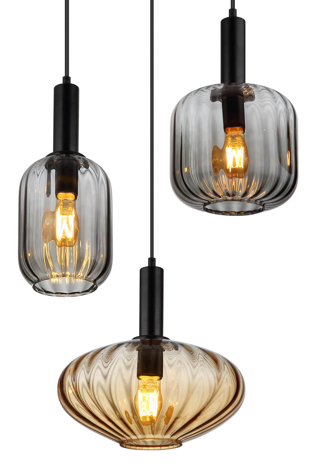 Suspension Valletta noire mat (15719-3)