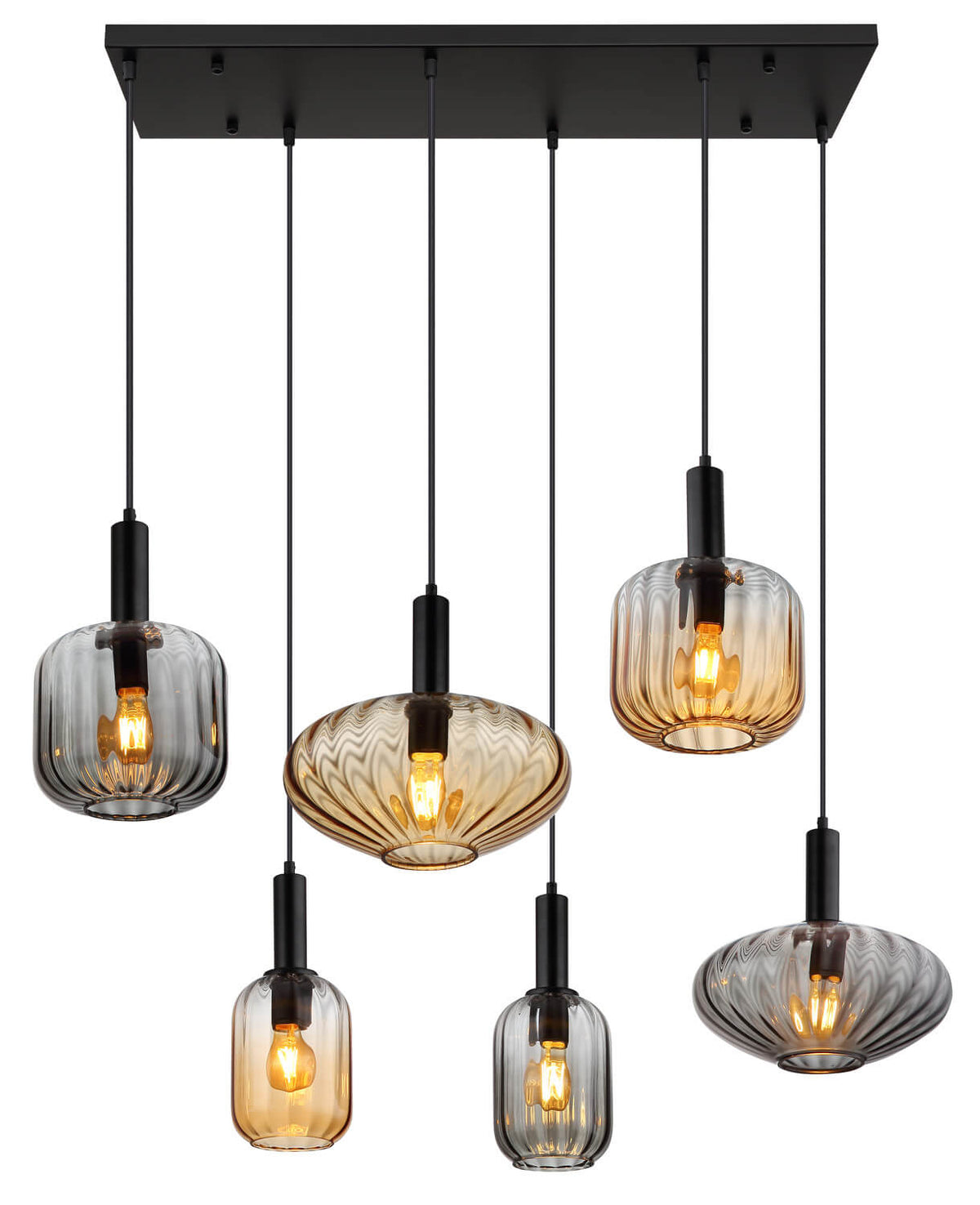 Suspension Valletta noire mat (15719-6)