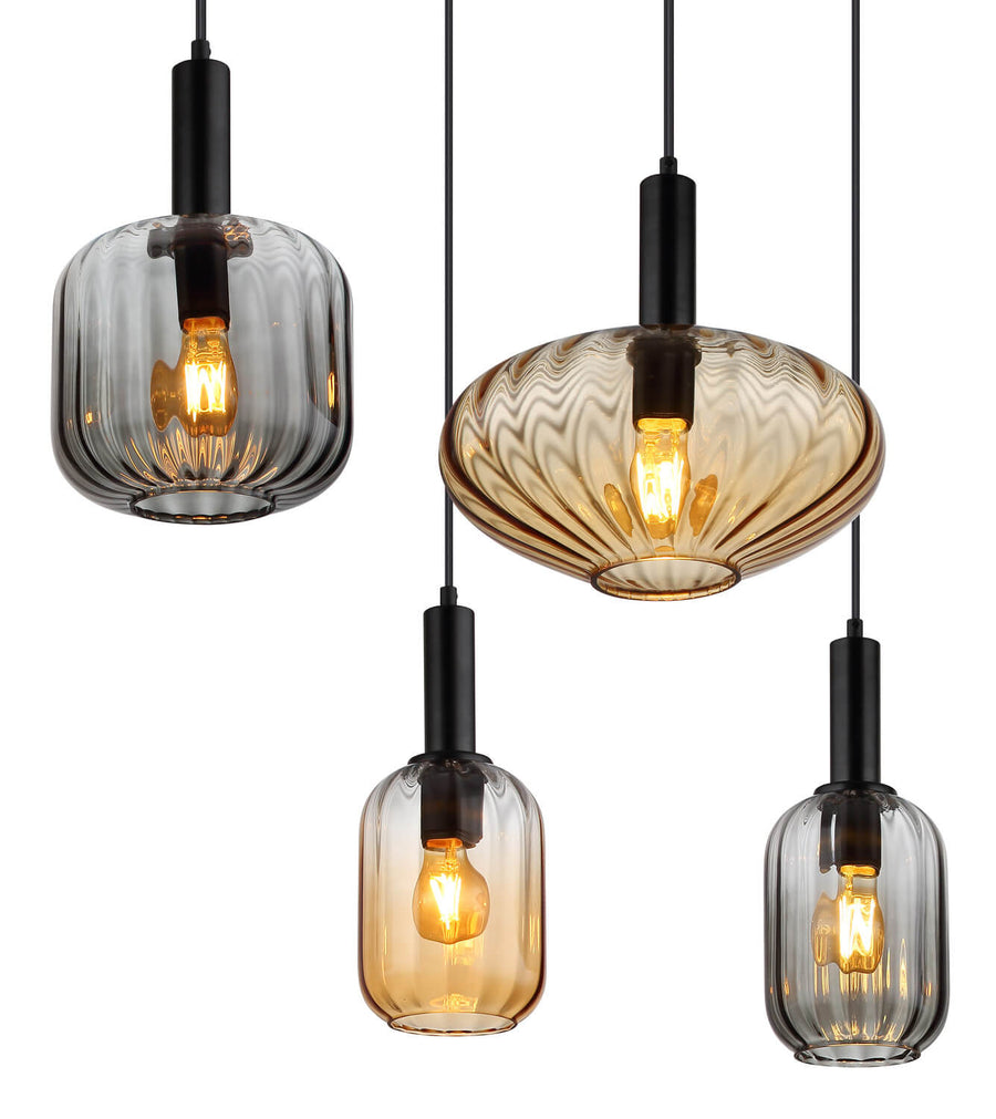 Suspension Valletta noire mat (15719-6)