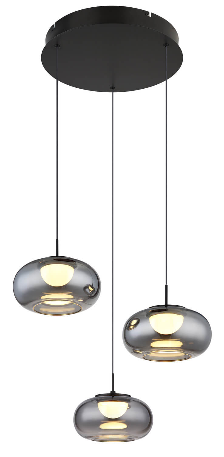 Suspension Quintara noire mat (15744-3H)