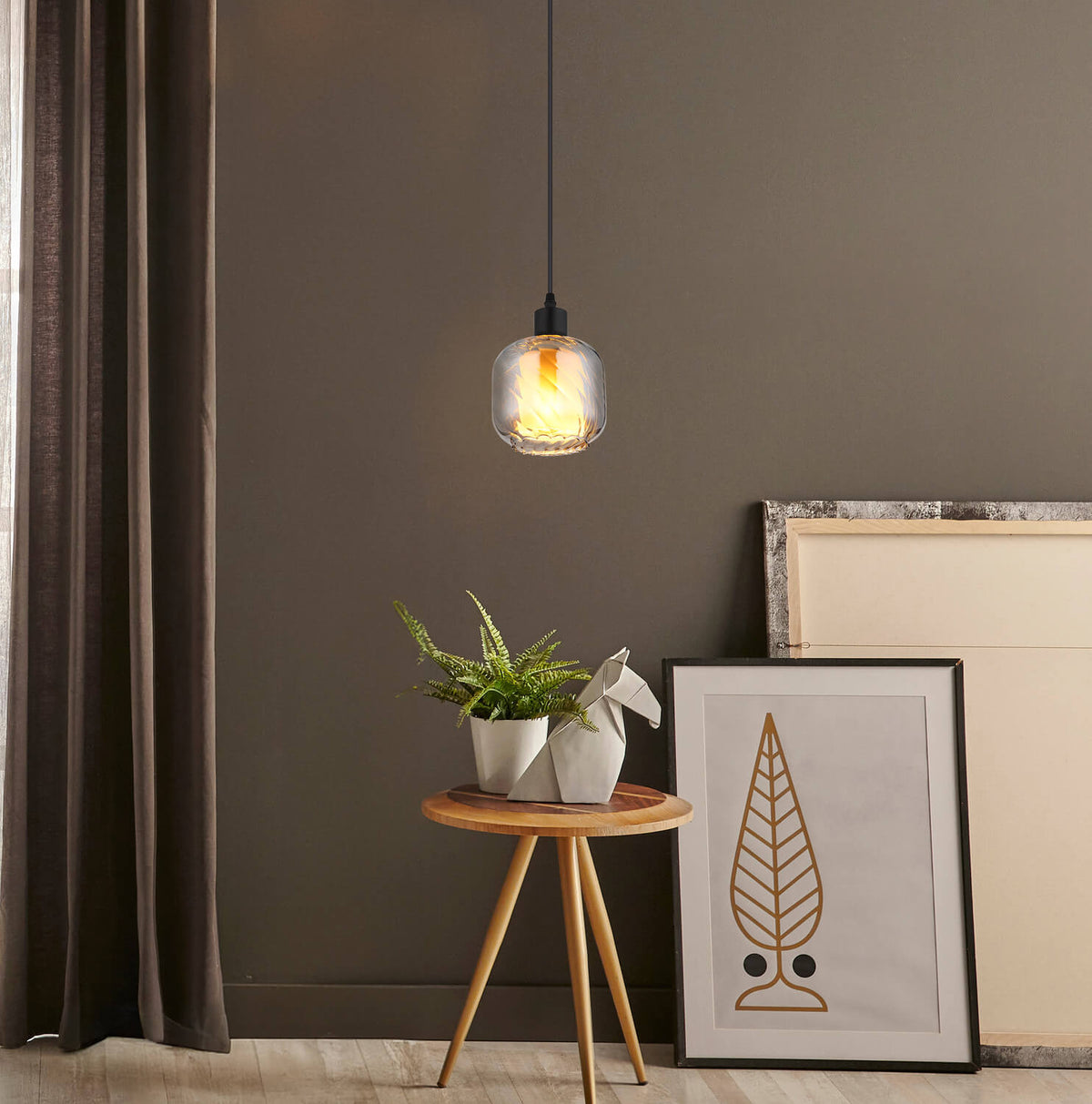 Suspension Xia noire mat