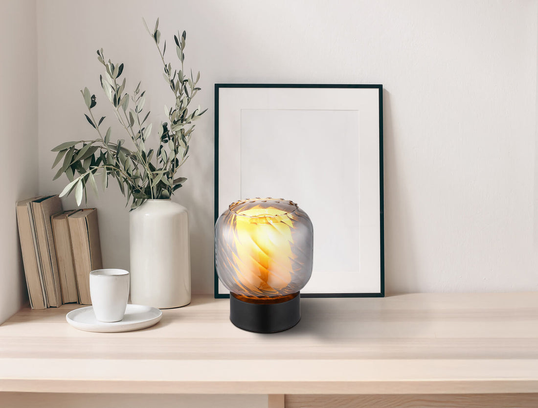 Lampe à poser Xia noire mat
